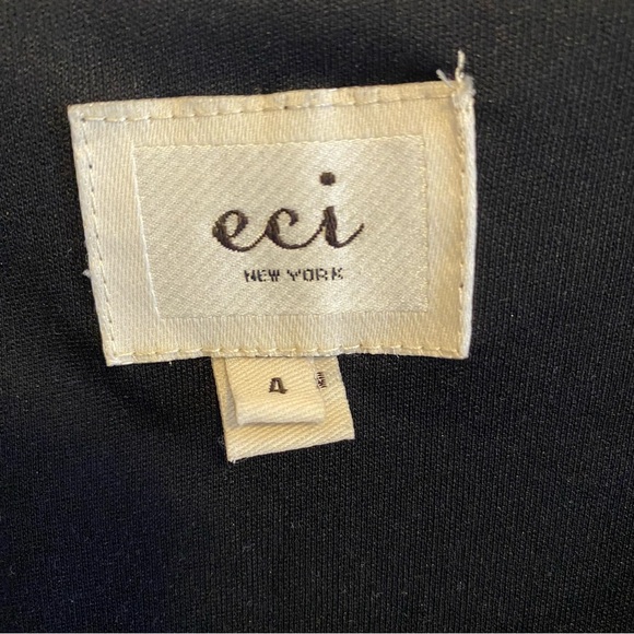 Eci Black Tank top, Crepe Floral detail Size 4; cotton blend & lined - Picture 5 of 7